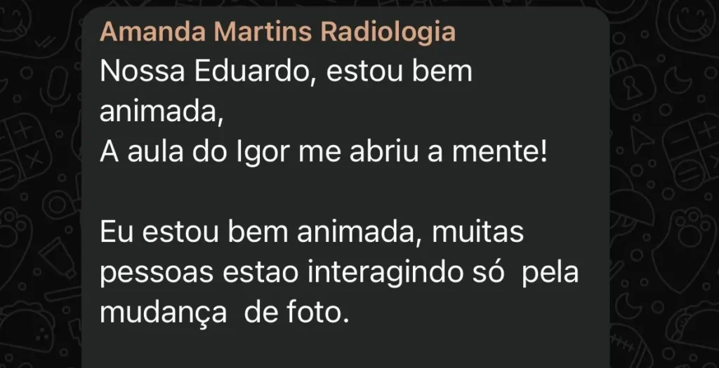 Aula do Igor abriu a mente